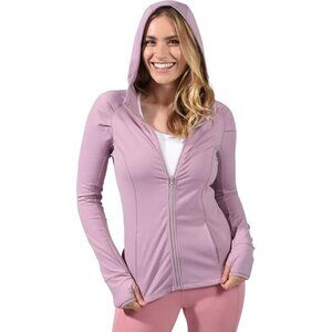 Yogalicious Full-Zip Lightweight Hooded Yoga Lux Jacket with Pockets Size XL